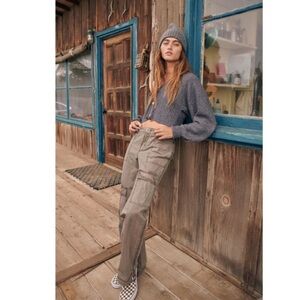 NWT Free People The Thing Is Low Rise Utility Pants in Wild Truffle Size 12